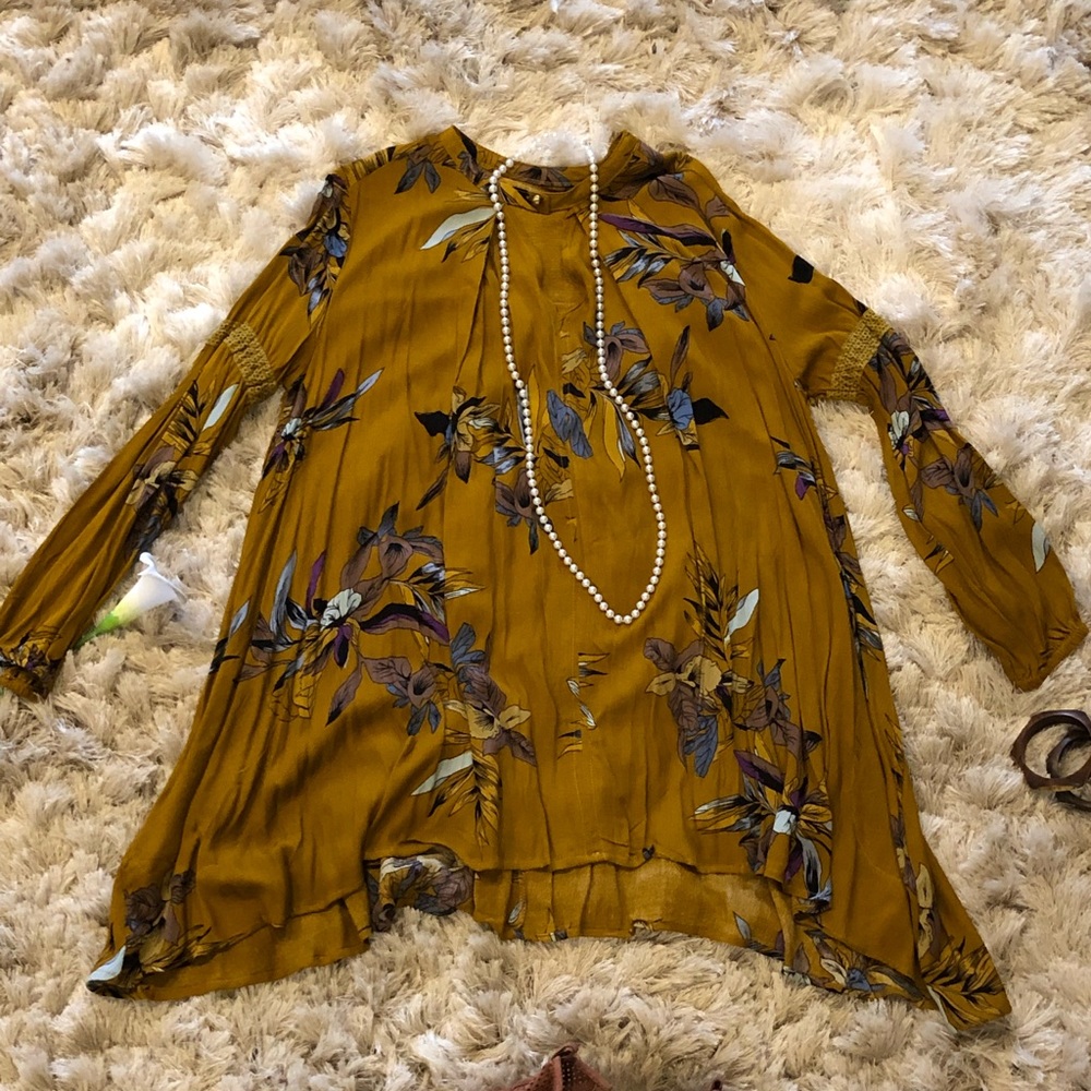 Mustard Floral Tunic 🌺